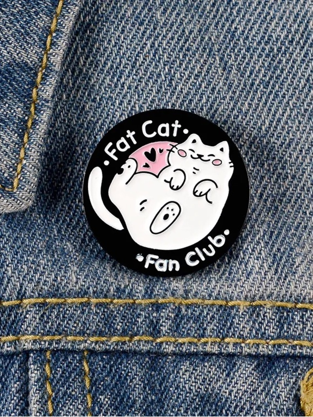 Fat Cat Fan Club Enamel Pin - Picture 2 of 3